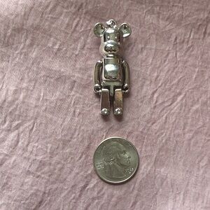 Metallic BearBrick Moveable Figure Pendant